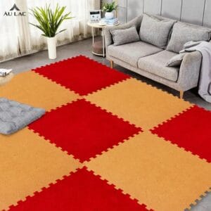 Thảm Nỉ Ghép 50x50x0.6cm Trải Sàn Đỏ Be CaroThảm Nỉ Ghép 50x50x0.6cm Trải Sàn Đỏ Be Caro