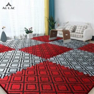 Thảm Nỉ Ghép 50x50x0.6cm Trải Sàn Đỏ Xám CaroThảm Nỉ Ghép 50x50x0.6cm Trải Sàn Đỏ Xám Caro