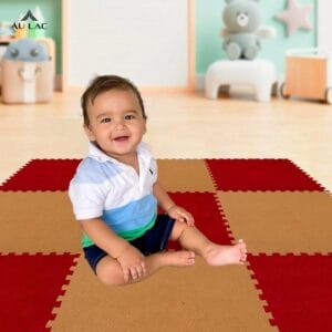 Thảm Nỉ Ghép Trải Sàn 40x40cm Trải Sàn Đỏ Be Hoa NổiThảm Nỉ Ghép Trải Sàn 40x40cm Trải Sàn Đỏ Be Hoa Nổi