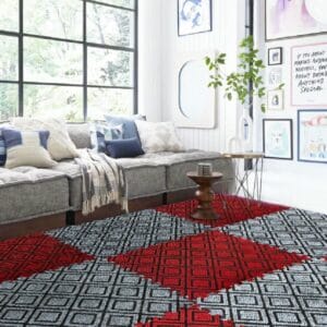 Thảm Nỉ Ghép Trải Sàn 40x40cm Trải Sàn Đỏ Xám CaroThảm Nỉ Ghép Trải Sàn 40x40cm Trải Sàn Đỏ Xám Caro